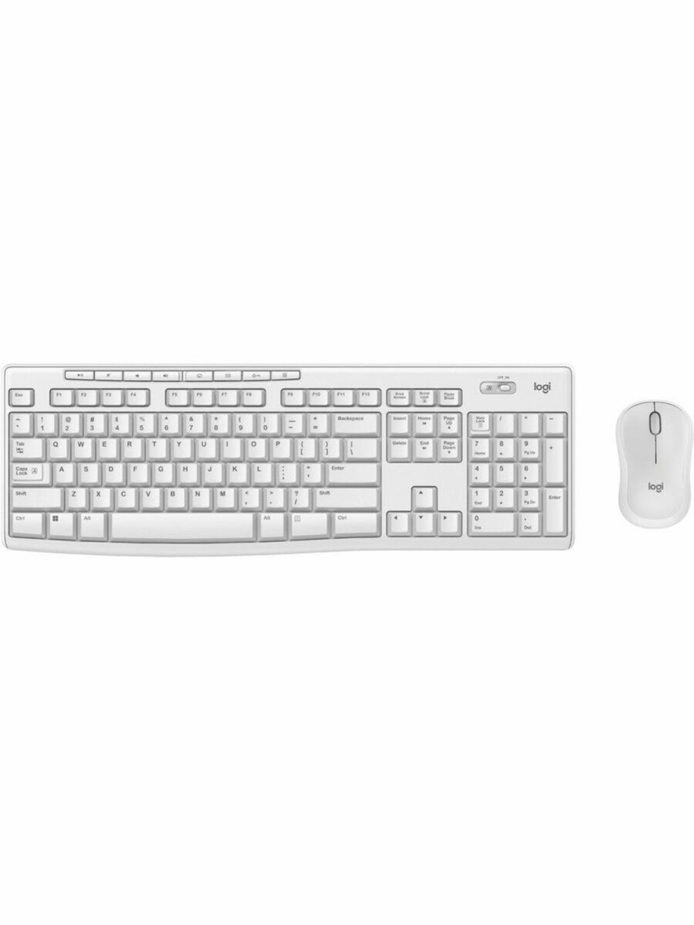 Logitech White Wireless Keyboard and Mouse Set